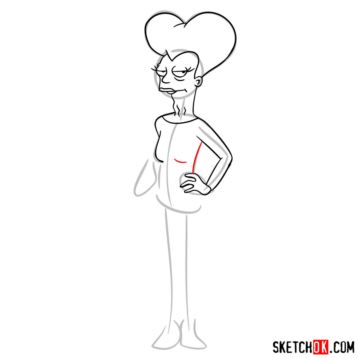 How to draw Mom from Futurama - step 07